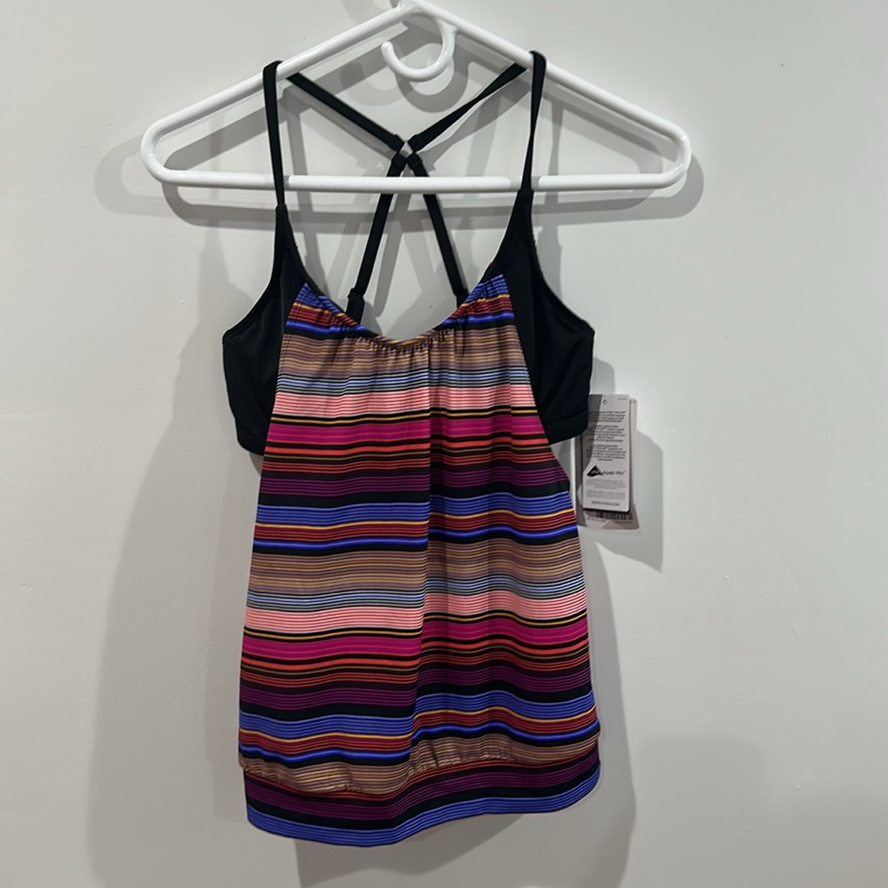 Athleta Swim Athleta Capri Stripe Blousy Tankini Top Size 32B/C - Picture 3 of 13